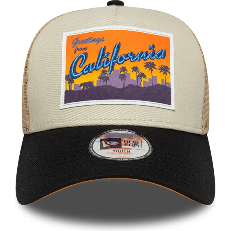 bone-trucker-bege-para-crianca-a-frame-location-patch-california-da-new-era