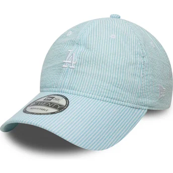 Boné curvo azul ajustável 9TWENTY Seersucker da Los Angeles Dodgers MLB da New Era
