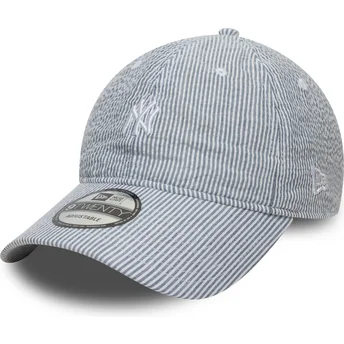 Boné curvo azul marinho ajustável 9TWENTY Seersucker da New York Yankees MLB da New Era