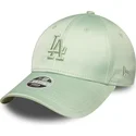 bone-curvo-verde-ajustavel-para-mulheres-9forty-bow-back-satin-da-los-angeles-dodgers-mlb-da-new-era