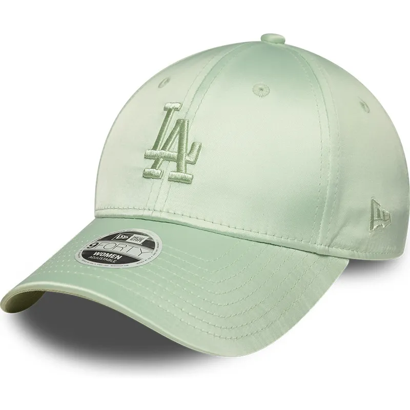 bone-curvo-verde-ajustavel-para-mulheres-9forty-bow-back-satin-da-los-angeles-dodgers-mlb-da-new-era