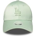 bone-curvo-verde-ajustavel-para-mulheres-9forty-bow-back-satin-da-los-angeles-dodgers-mlb-da-new-era