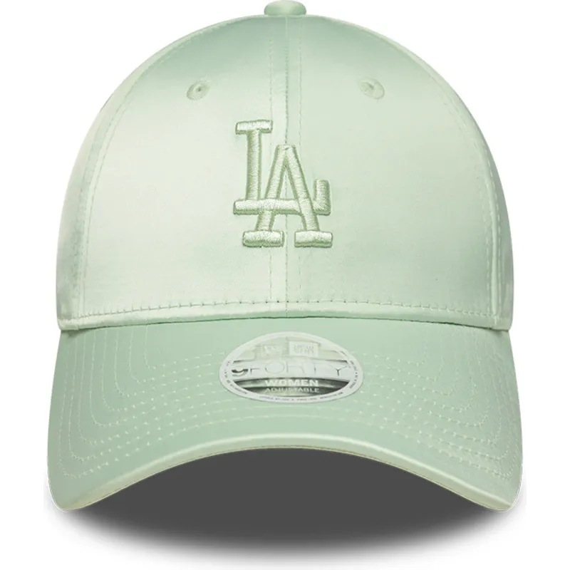bone-curvo-verde-ajustavel-para-mulheres-9forty-bow-back-satin-da-los-angeles-dodgers-mlb-da-new-era