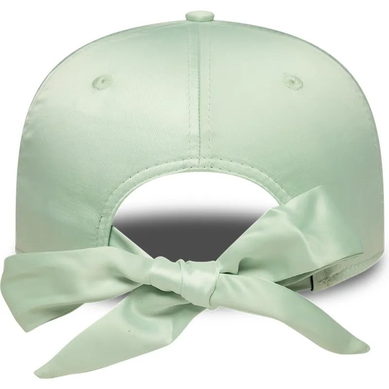 bone-curvo-verde-ajustavel-para-mulheres-9forty-bow-back-satin-da-los-angeles-dodgers-mlb-da-new-era