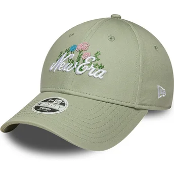 Boné curvo verde ajustável para mulheres 9FORTY Beaded da New Era