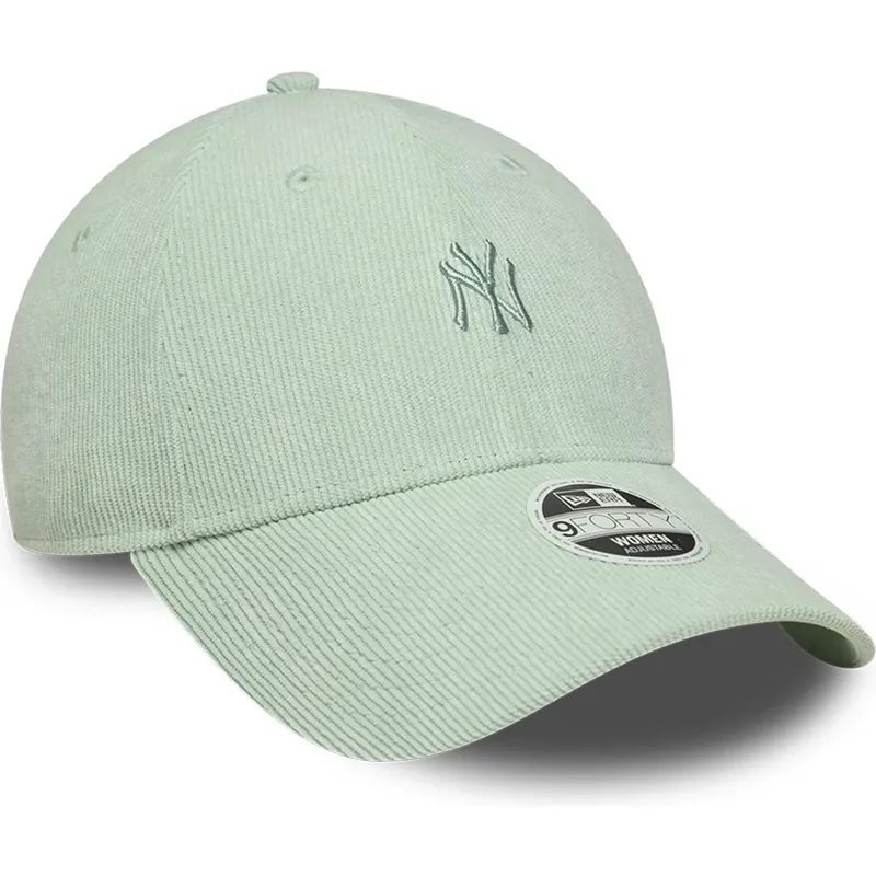 bone-curvo-verde-ajustavel-para-mulheres-9forty-mini-cord-da-new-york-yankees-mlb-da-new-era