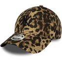 bone-curvo-leopardo-ajustavel-com-logo-preto-para-mulheres-9twenty-leaopard-da-new-york-yankees-mlb-da-new-era