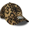 bone-curvo-leopardo-ajustavel-com-logo-preto-para-mulheres-9twenty-leaopard-da-new-york-yankees-mlb-da-new-era