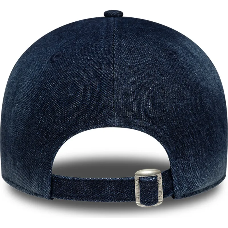 bone-curvo-azul-marinho-ajustavel-para-mulheres-9twenty-a-frame-denim-da-new-york-yankees-mlb-da-new-era