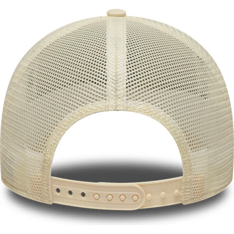 bone-trucker-bege-com-logo-azul-para-mulheres-9forty-a-frame-floral-da-los-angeles-dodgers-mlb-da-new-era