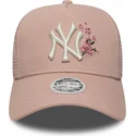 bone-trucker-rosa-para-mulheres-9forty-a-frame-floral-da-new-york-yankees-mlb-da-new-era