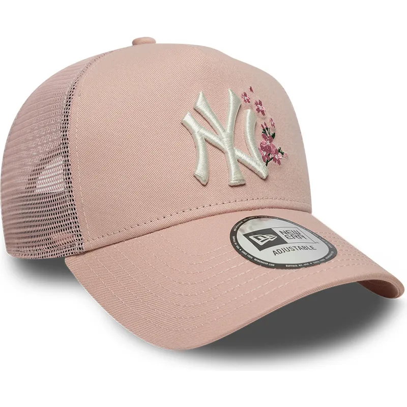 bone-trucker-rosa-para-mulheres-9forty-a-frame-floral-da-new-york-yankees-mlb-da-new-era