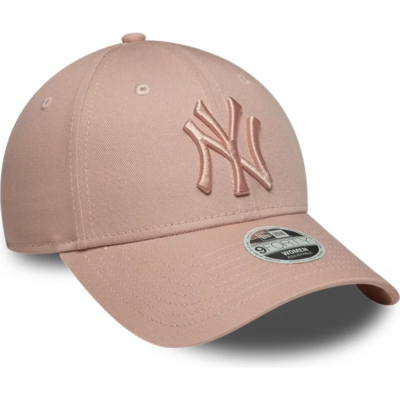 bone-curvo-rosa-ajustavel-com-logo-rosa-para-mulheres-9forty-league-essential-da-new-york-yankees-mlb-da-new-era