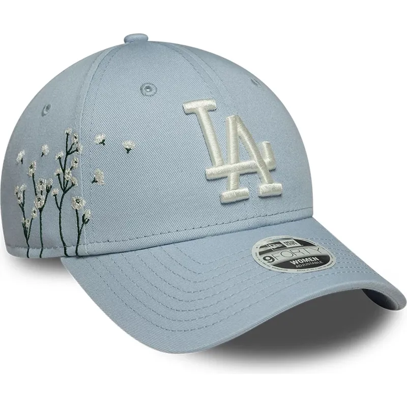 bone-curvo-azul-ajustavel-para-mulheres-9forty-floral-icon-da-los-angeles-dodgers-mlb-da-new-era