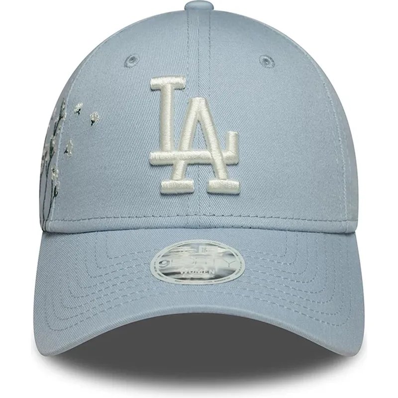 bone-curvo-azul-ajustavel-para-mulheres-9forty-floral-icon-da-los-angeles-dodgers-mlb-da-new-era