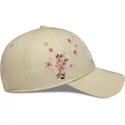 bone-curvo-bege-ajustavel-para-mulheres-9forty-floral-icon-side-da-new-york-yankees-mlb-da-new-era