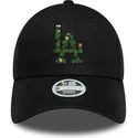 bone-curvo-preto-ajustavel-para-mulheres-9forty-floral-infill-da-los-angeles-dodgers-mlb-da-new-era