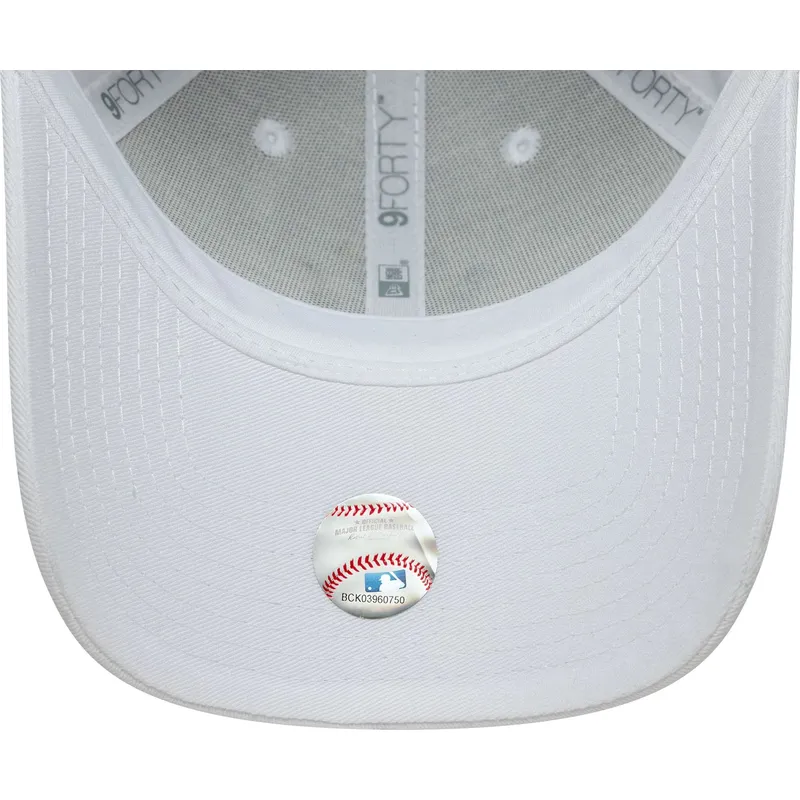 bone-curvo-branco-ajustavel-para-mulheres-9forty-floral-infill-da-new-york-yankees-mlb-da-new-era