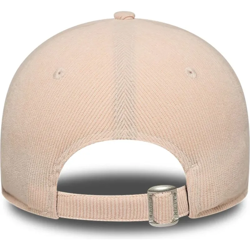 bone-curvo-rosa-ajustavel-com-logo-rosa-para-mulheres-9forty-mini-cord-da-los-angeles-dodgers-mlb-da-new-era