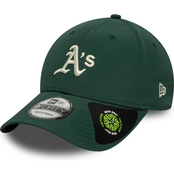 Boné curvo verde ajustável 9FORTY Recycled Midi da Oakland Athletics MLB da New Era