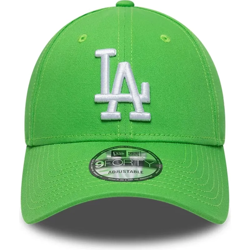 bone-curvo-verde-claro-ajustavel-com-logo-branco-9forty-league-essential-da-los-angeles-dodgers-mlb-da-new-era