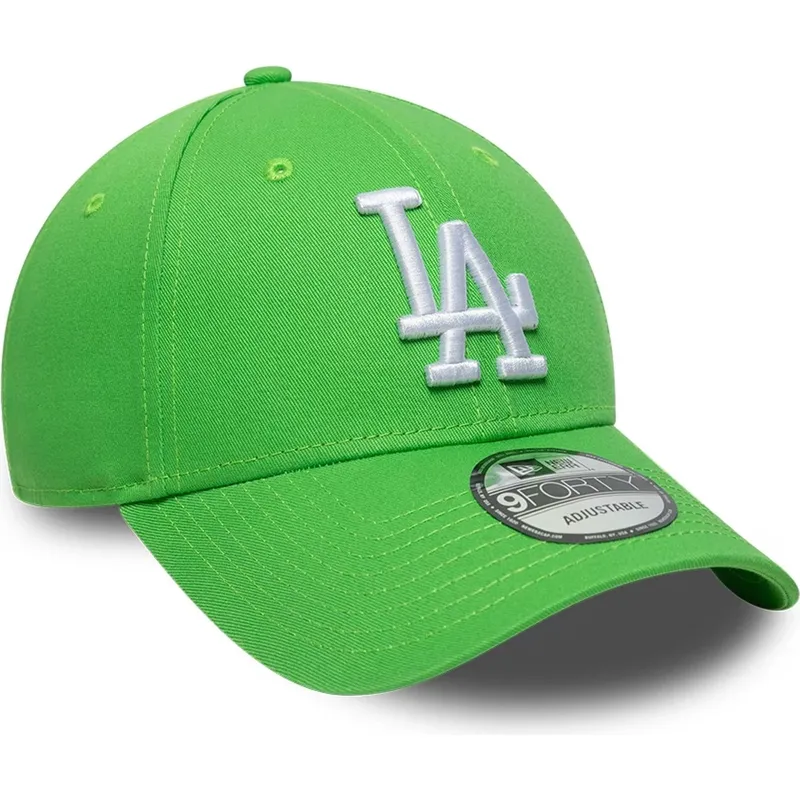 bone-curvo-verde-claro-ajustavel-com-logo-branco-9forty-league-essential-da-los-angeles-dodgers-mlb-da-new-era