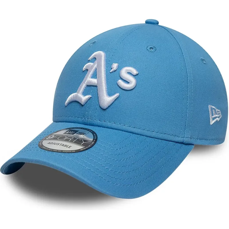 bone-curvo-azul-claro-ajustavel-9forty-league-essential-da-oakland-athletics-mlb-da-new-era