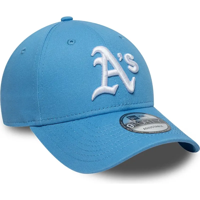 bone-curvo-azul-claro-ajustavel-9forty-league-essential-da-oakland-athletics-mlb-da-new-era