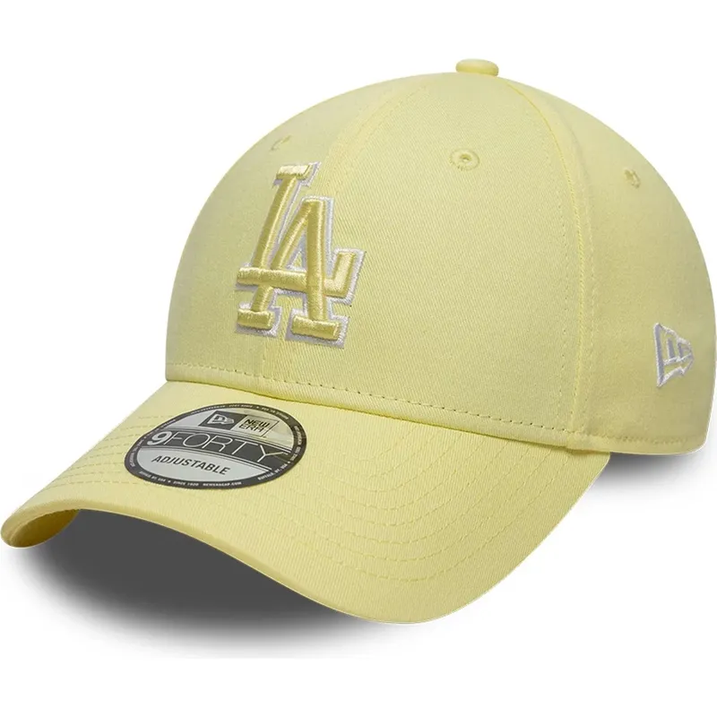 bone-curvo-amarelo-ajustavel-com-logo-amarelo-9forty-team-outline-da-los-angeles-dodgers-mlb-da-new-era