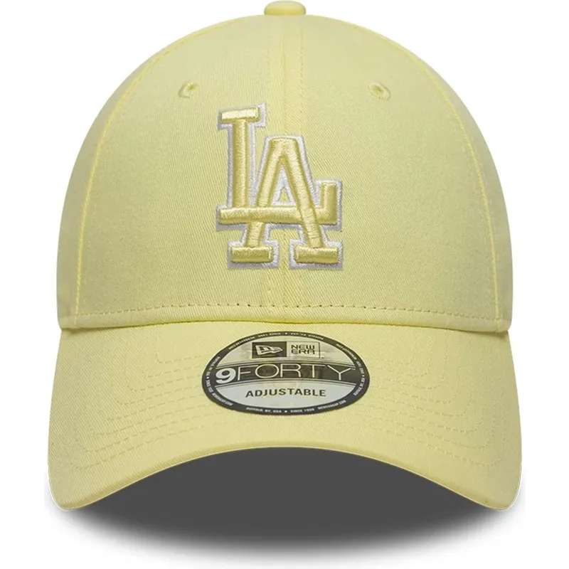 bone-curvo-amarelo-ajustavel-com-logo-amarelo-9forty-team-outline-da-los-angeles-dodgers-mlb-da-new-era