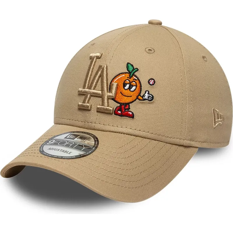 bone-curvo-castanho-ajustavel-com-logo-castanho-9forty-tonal-icon-da-los-angeles-dodgers-mlb-da-new-era