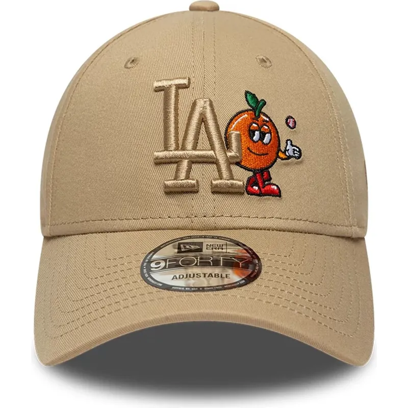 bone-curvo-castanho-ajustavel-com-logo-castanho-9forty-tonal-icon-da-los-angeles-dodgers-mlb-da-new-era