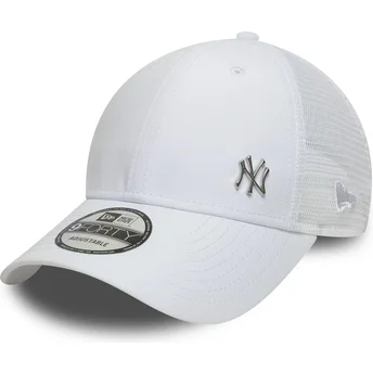 Boné trucker branco ajustável 9FORTY Flawless da New York Yankees MLB da New Era