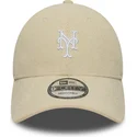 bone-curvo-bege-ajustavel-9forty-soft-cord-da-new-york-mets-mlb-da-new-era