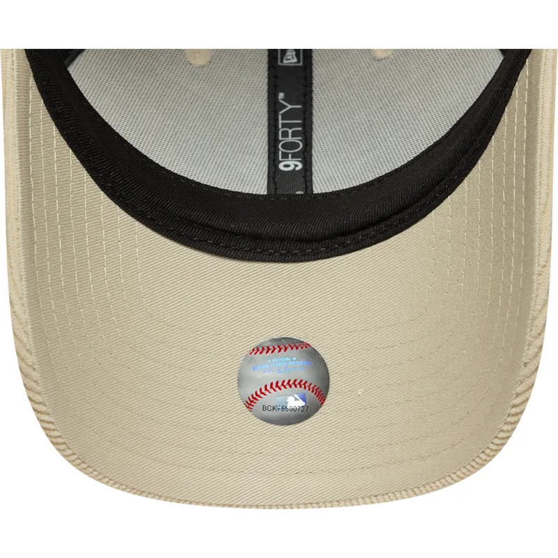 bone-curvo-bege-ajustavel-9forty-soft-cord-da-new-york-mets-mlb-da-new-era