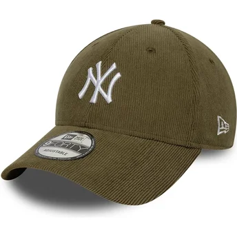 Boné curvo verde ajustável 9FORTY Soft Cord da New York Yankees MLB da New Era
