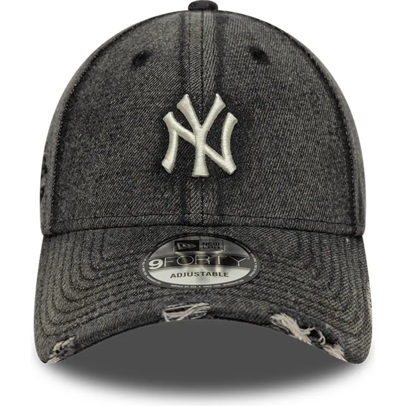 bone-curvo-preto-ajustavel-9forty-acid-wash-denim-da-new-york-yankees-mlb-da-new-era