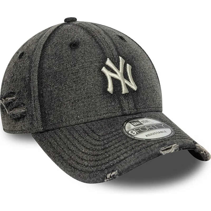 bone-curvo-preto-ajustavel-9forty-acid-wash-denim-da-new-york-yankees-mlb-da-new-era