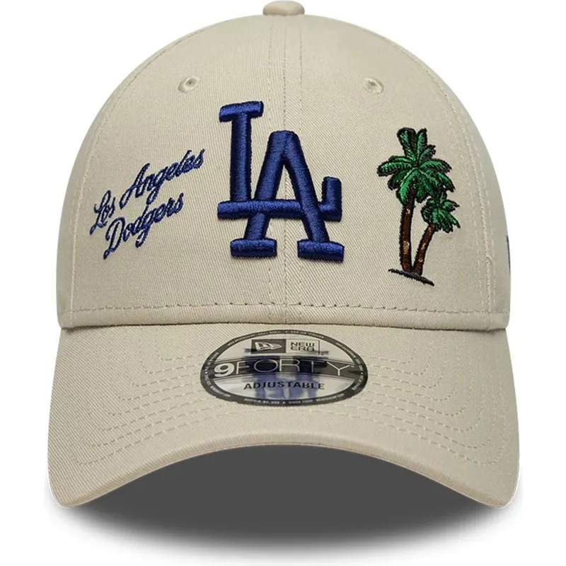 bone-curvo-bege-ajustavel-9forty-city-icon-da-los-angeles-dodgers-mlb-da-new-era