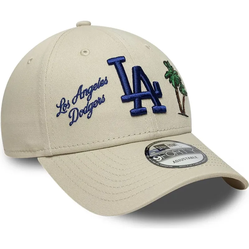 bone-curvo-bege-ajustavel-9forty-city-icon-da-los-angeles-dodgers-mlb-da-new-era