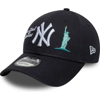Boné curvo azul marinho ajustável 9FORTY City Icon da New York Yankees MLB da New Era