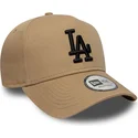 bone-curvo-castanho-snapback-com-logo-preto-e-frame-league-essential-da-los-angeles-dodgers-mlb-da-new-era