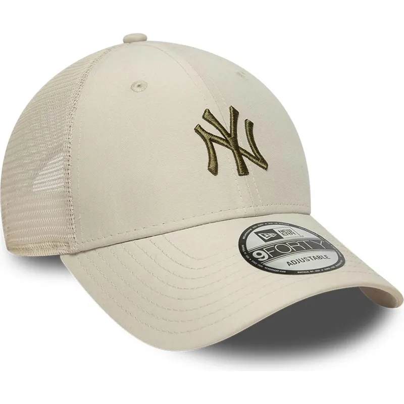 bone-trucker-bege-ajustavel-com-logo-verde-9forty-homefield-midi-da-new-york-yankees-mlb-da-new-era