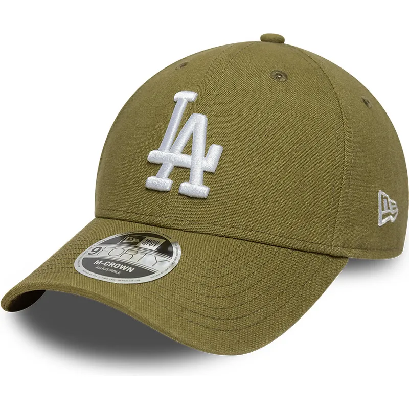 bone-curvo-verde-snapback-9forty-m-crown-linen-da-los-angeles-dodgers-mlb-da-new-era