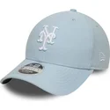 bone-curvo-azul-claro-snapback-9forty-m-crown-linen-da-new-york-mets-mlb-da-new-era