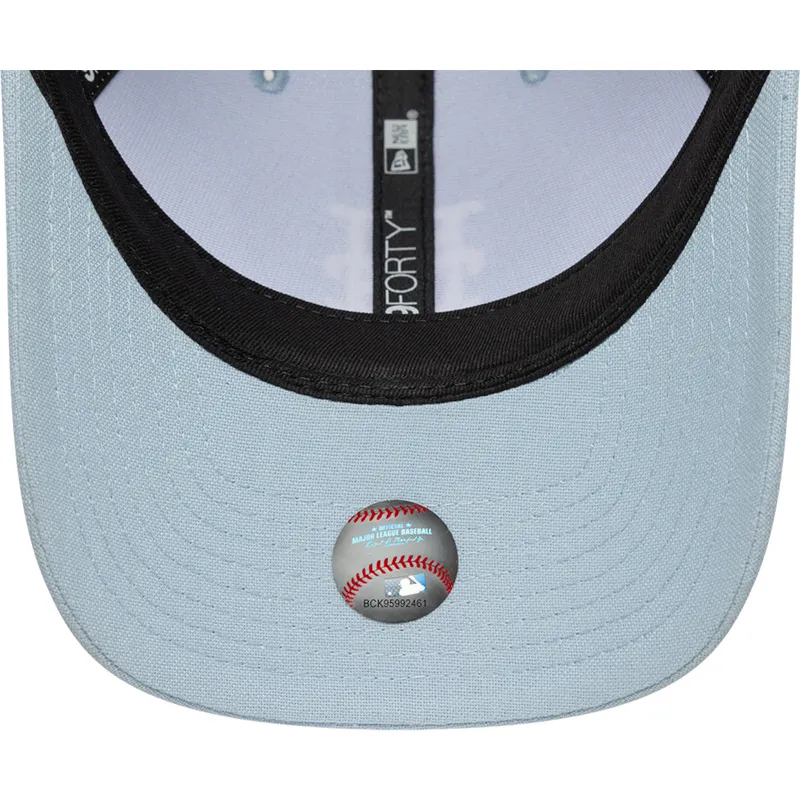 bone-curvo-azul-claro-snapback-9forty-m-crown-linen-da-new-york-mets-mlb-da-new-era