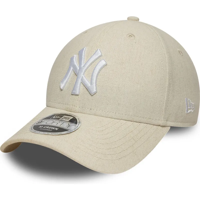 bone-curvo-bege-snapback-9forty-m-crown-linen-da-new-york-yankees-mlb-da-new-era