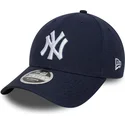 bone-curvo-azul-marinho-snapback-9forty-m-crown-linen-da-new-york-yankees-mlb-da-new-era