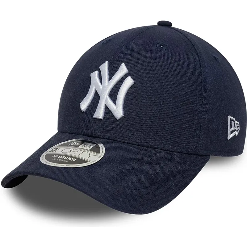bone-curvo-azul-marinho-snapback-9forty-m-crown-linen-da-new-york-yankees-mlb-da-new-era