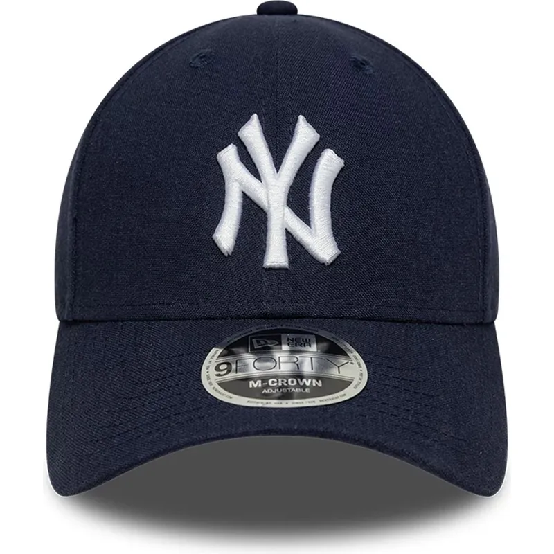 bone-curvo-azul-marinho-snapback-9forty-m-crown-linen-da-new-york-yankees-mlb-da-new-era